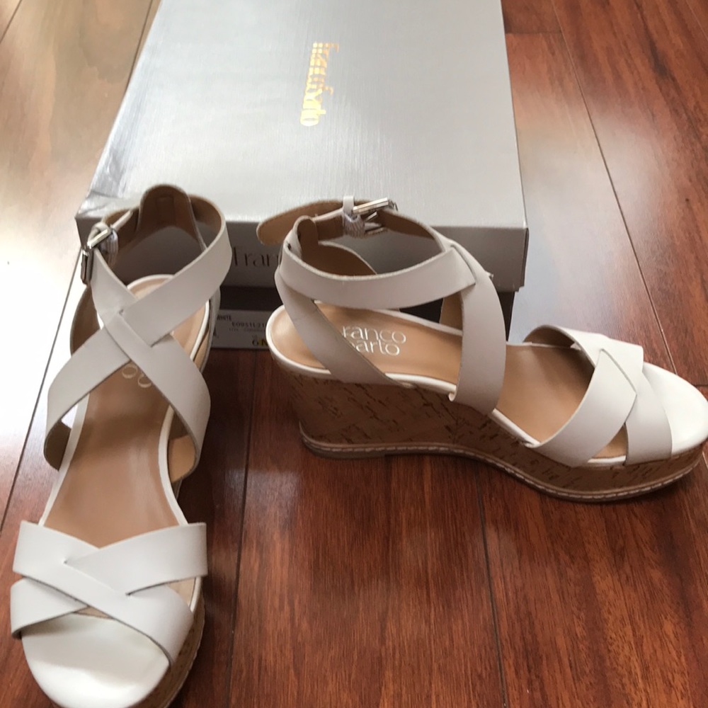 Franco Sarto White Wedges